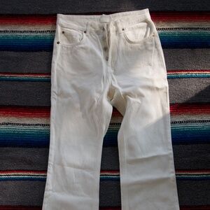 H&M, white straight leg jean